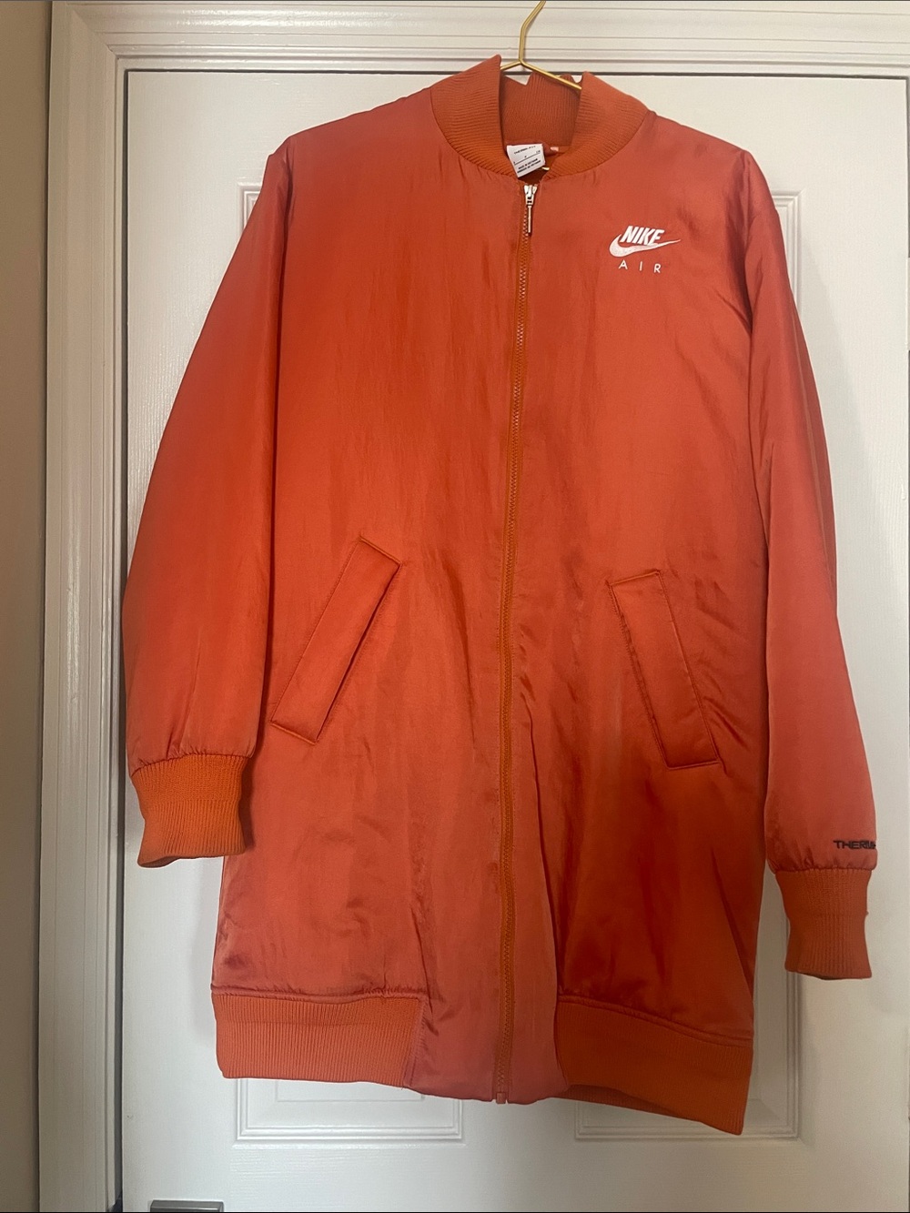 Nike Orange Long Bomber Jacket